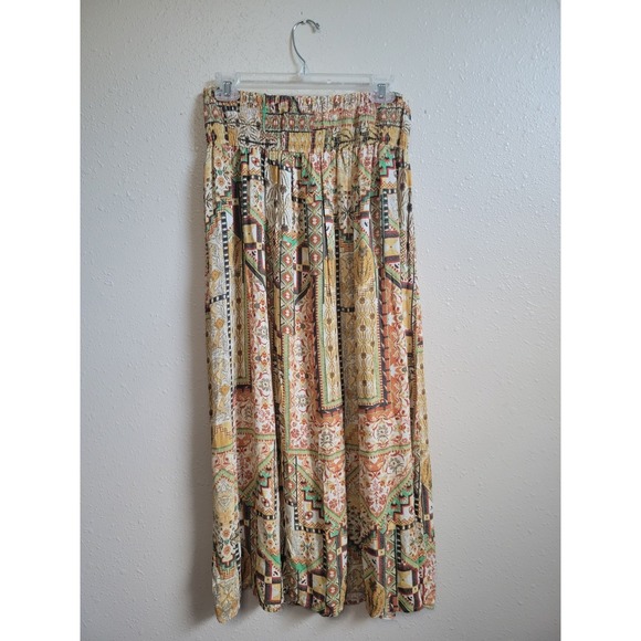 Rachel Zoe Maxi Skirt Womens Boho Tassel Abrastact Pull-On Elastic Waist Sz S - Picture 6 of 13